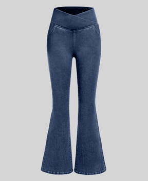 Calça Jeans de Cintura Alta Cruzada (Pague 1 leve 2)