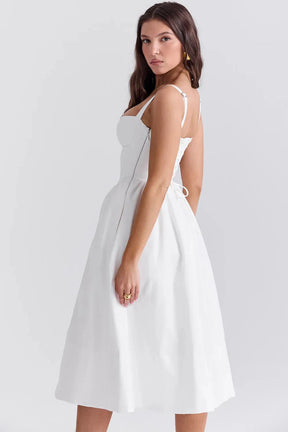 Vestido Midi Modelador Branco - Modelo Aghata