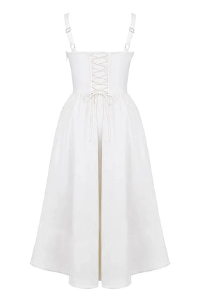 Vestido Midi Modelador Branco - Modelo Aghata